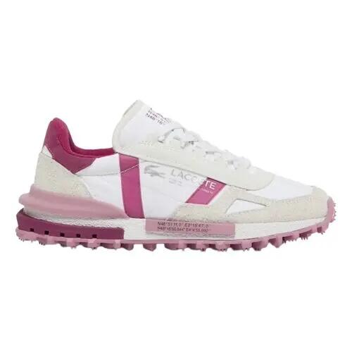 Zapatillas Blancas y Rosa Lacoste Elite Active White Dark Purple Cómodas y Lige 5/5