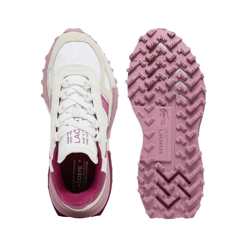 Zapatillas Blancas y Rosa Lacoste Elite Active White Dark Purple Cómodas y Lige 4/5