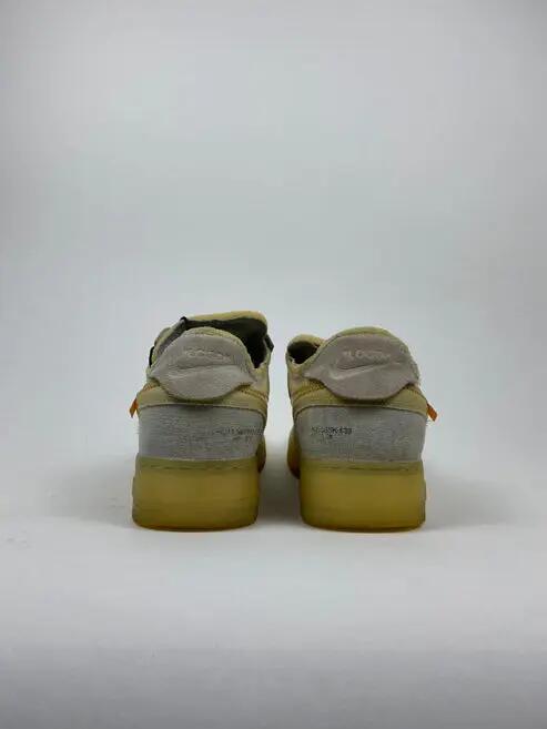 Reconditionné NIKExOFF-WHITE Baskets Homme, Air Force 1, Jaune Très Bon État 3/4