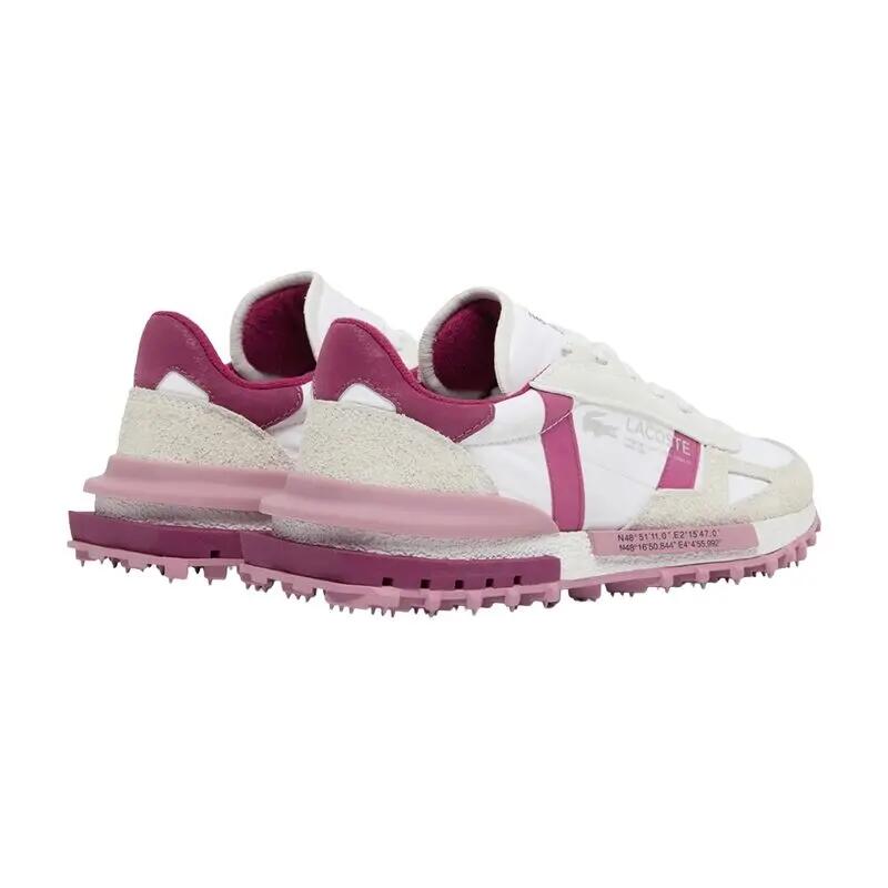 Zapatillas Blancas y Rosa Lacoste Elite Active White Dark Purple Cómodas y Lige 3/5
