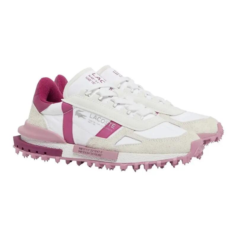 Zapatillas Blancas y Rosa Lacoste Elite Active White Dark Purple Cómodas y Lige 2/5