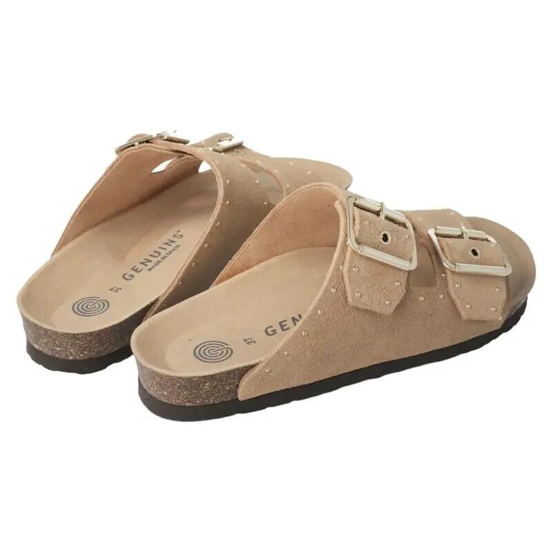 Sandalias Beige Genuins Honolulu Lead Almond Velour de Estilo Casual con Hebill 3/5