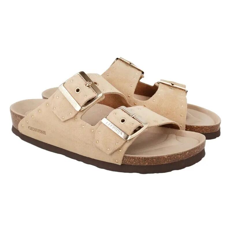 Sandalias Beige Genuins Honolulu Lead Almond Velour de Estilo Casual con Hebill 2/5