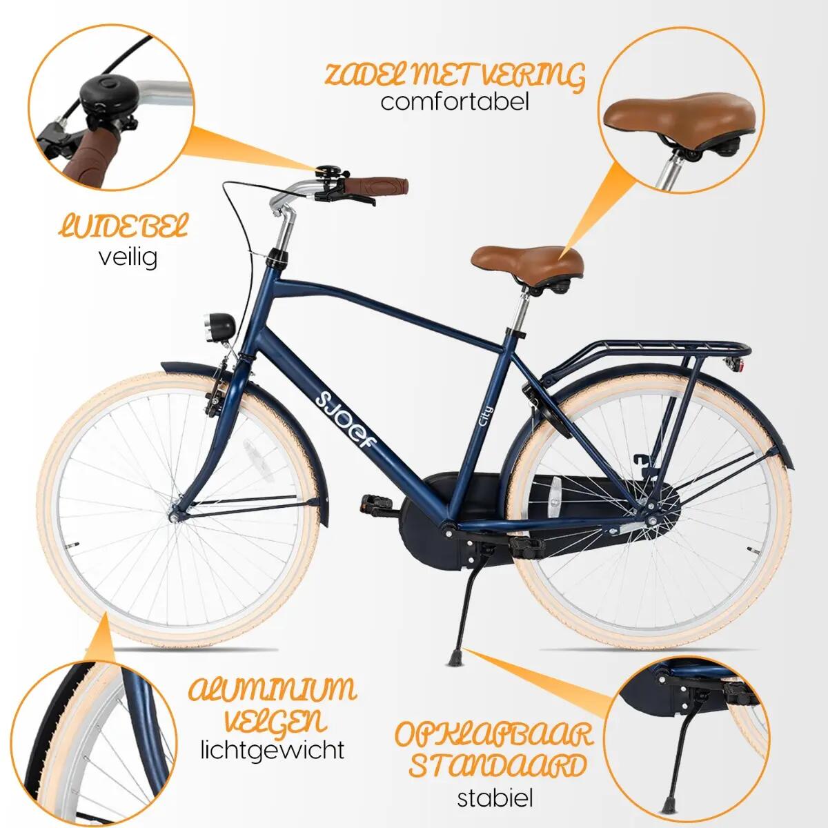 SJOEF City Jongensfiets 24 inch - Mat Blauw 5/7