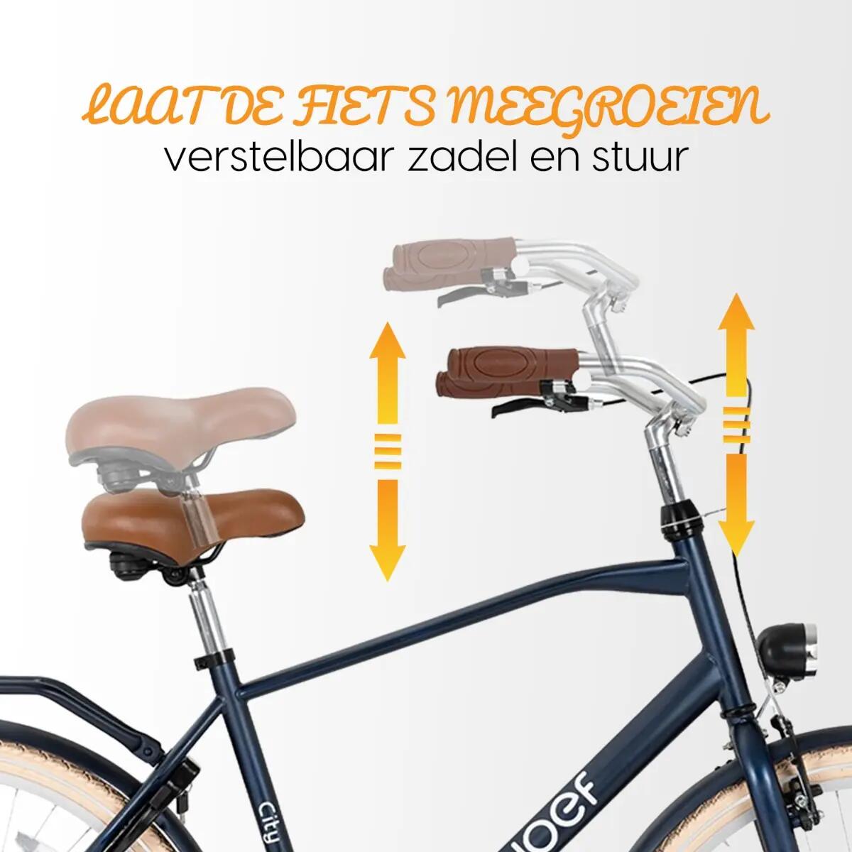 SJOEF City Jongensfiets 24 inch - Mat Blauw 3/7