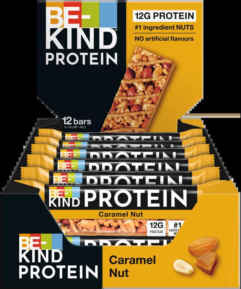 BE-KIND PROTEIN Riegel Caramel Nut 6x12x50g Nussriegel für unterwegs & Training 2/3