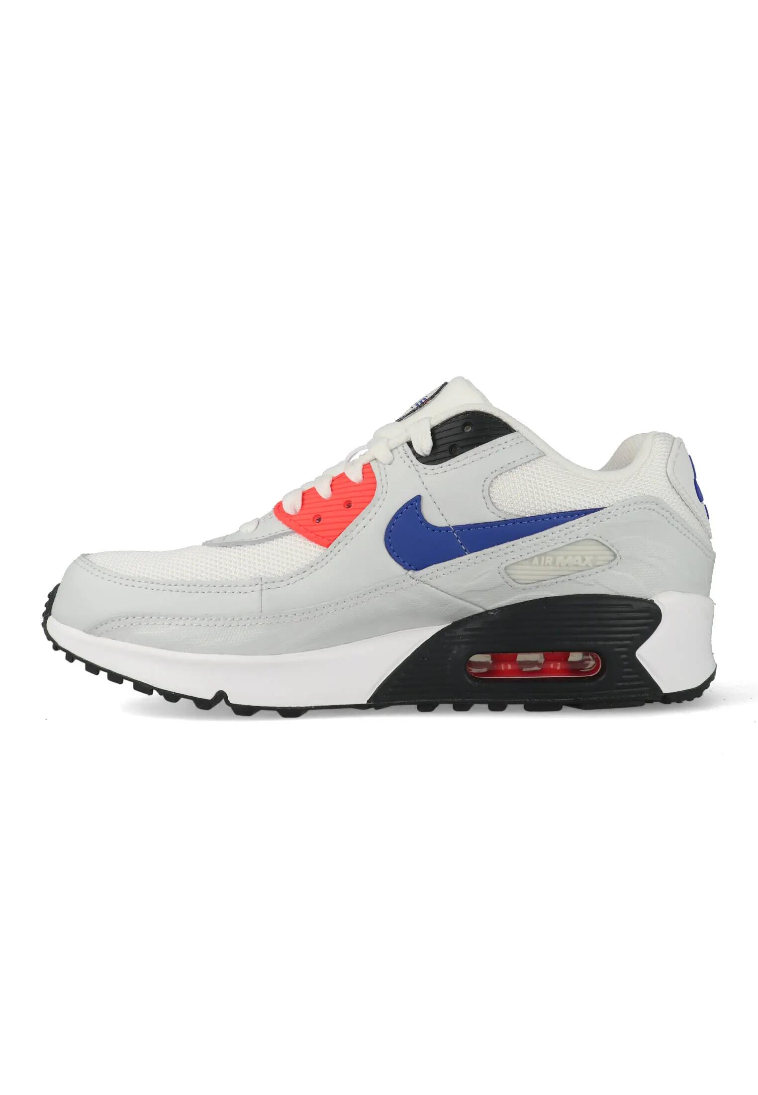 Nike Air Max 90 SE GS "White Dust Bright Crimson Game Royal" Blanc / Gris-37.5 2/5
