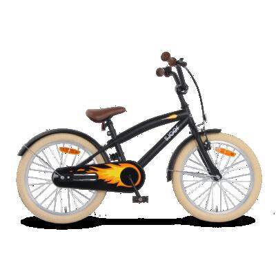 Cruise jongensfiets 20 inch - kinderfiets 6-8 jaar - fiets & standaard – zwart