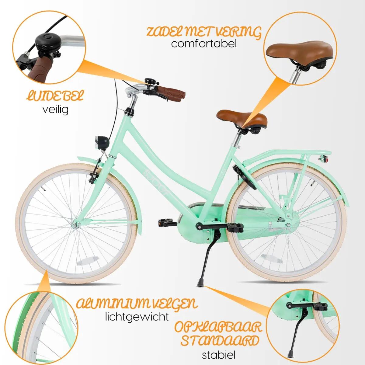 City Meisjesfiets 22 inch - Kinderfiets 7-9 jaar - Fiets met Verlichting - Groen 7/11