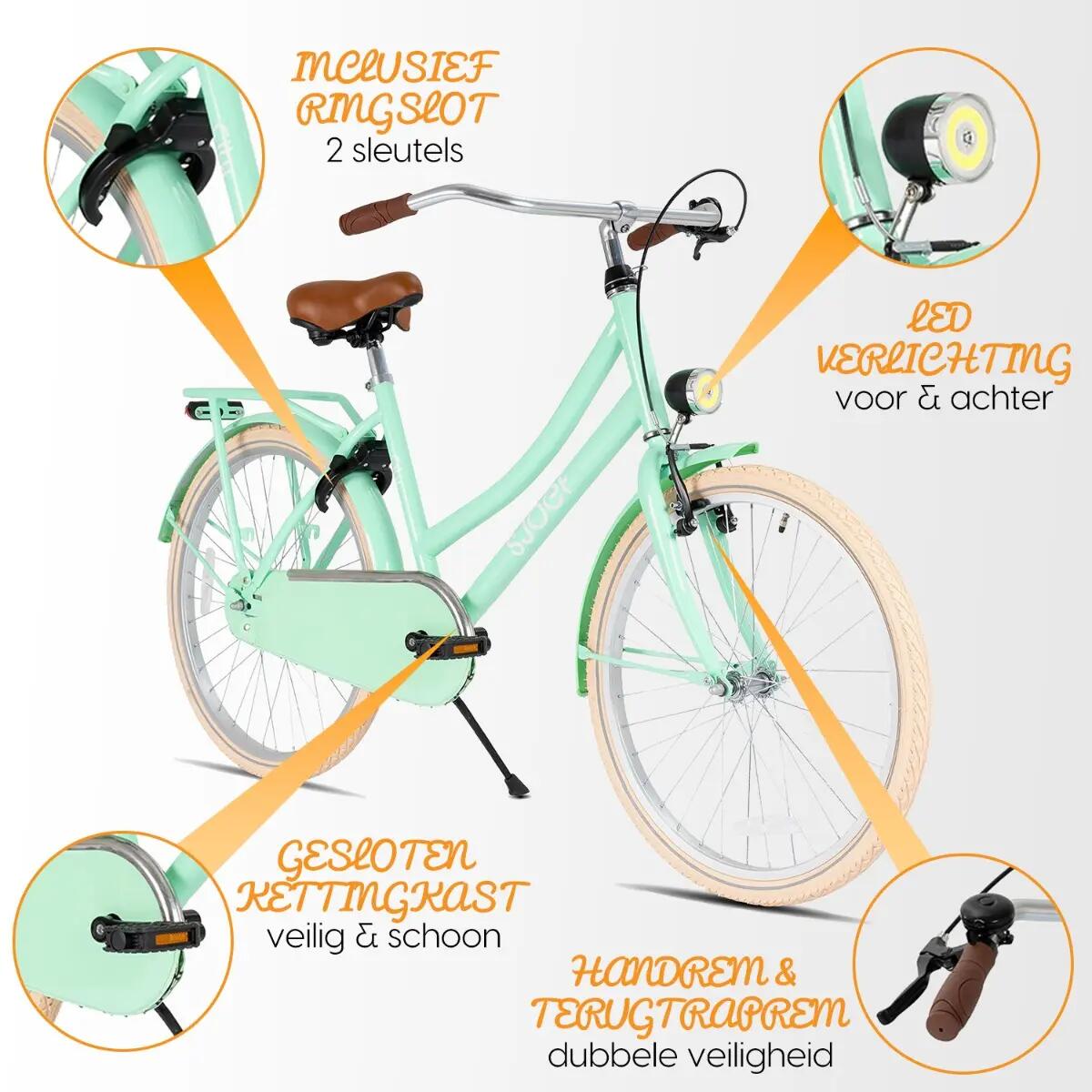 City Meisjesfiets 22 inch - Kinderfiets 7-9 jaar - Fiets met Verlichting - Groen 6/11