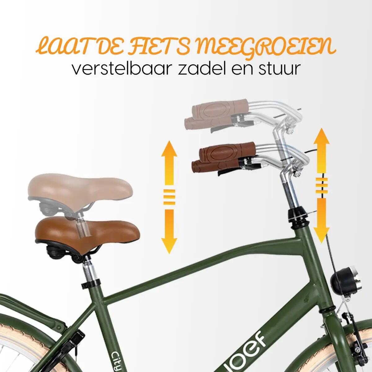 SJOEF City Jongensfiets 22 inch - Army Green 3/7