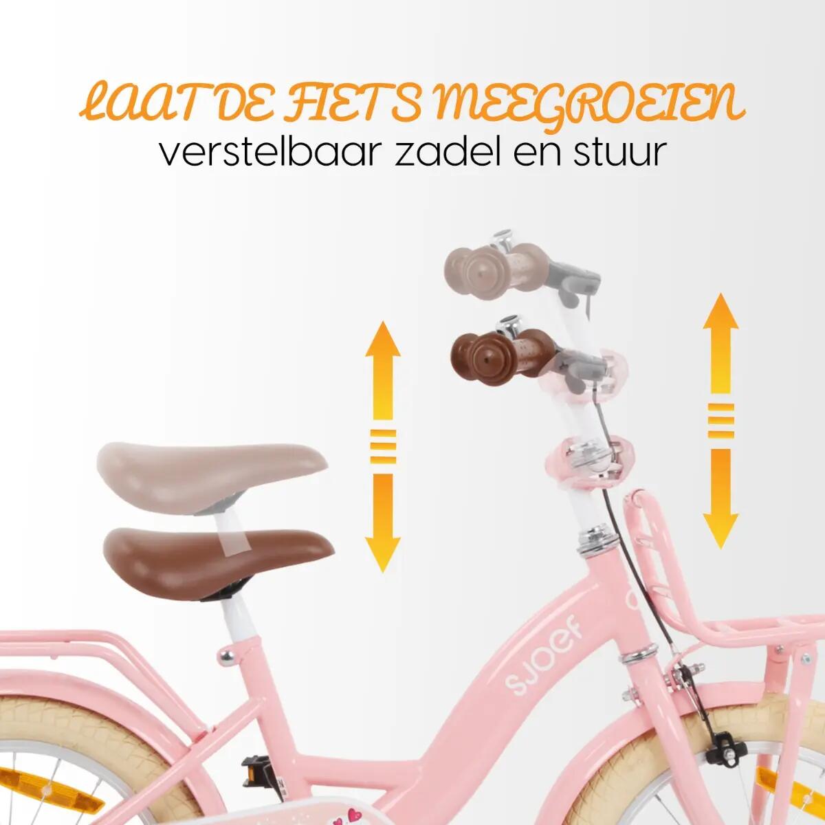 SJOEF Classic Meisjesfiets 18 inch - Roze 3/7