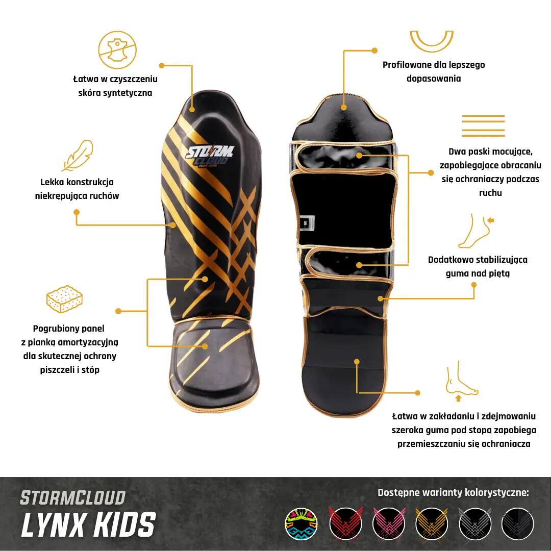 Caneleiras StormCloud Lynx Aztech Special Edition Junior L para crianças 2/7