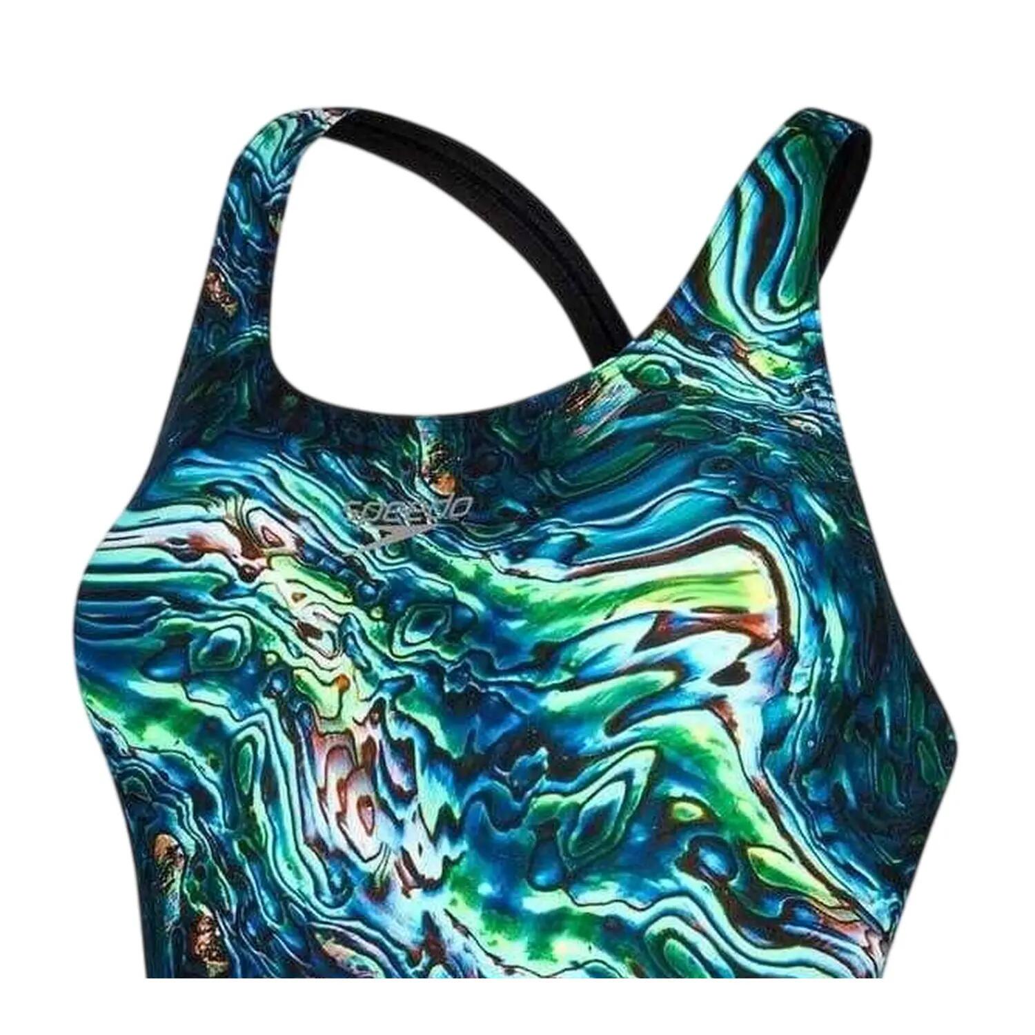 "Placement Digital" Badeanzug für Damen Schwarz/Blau 3/3