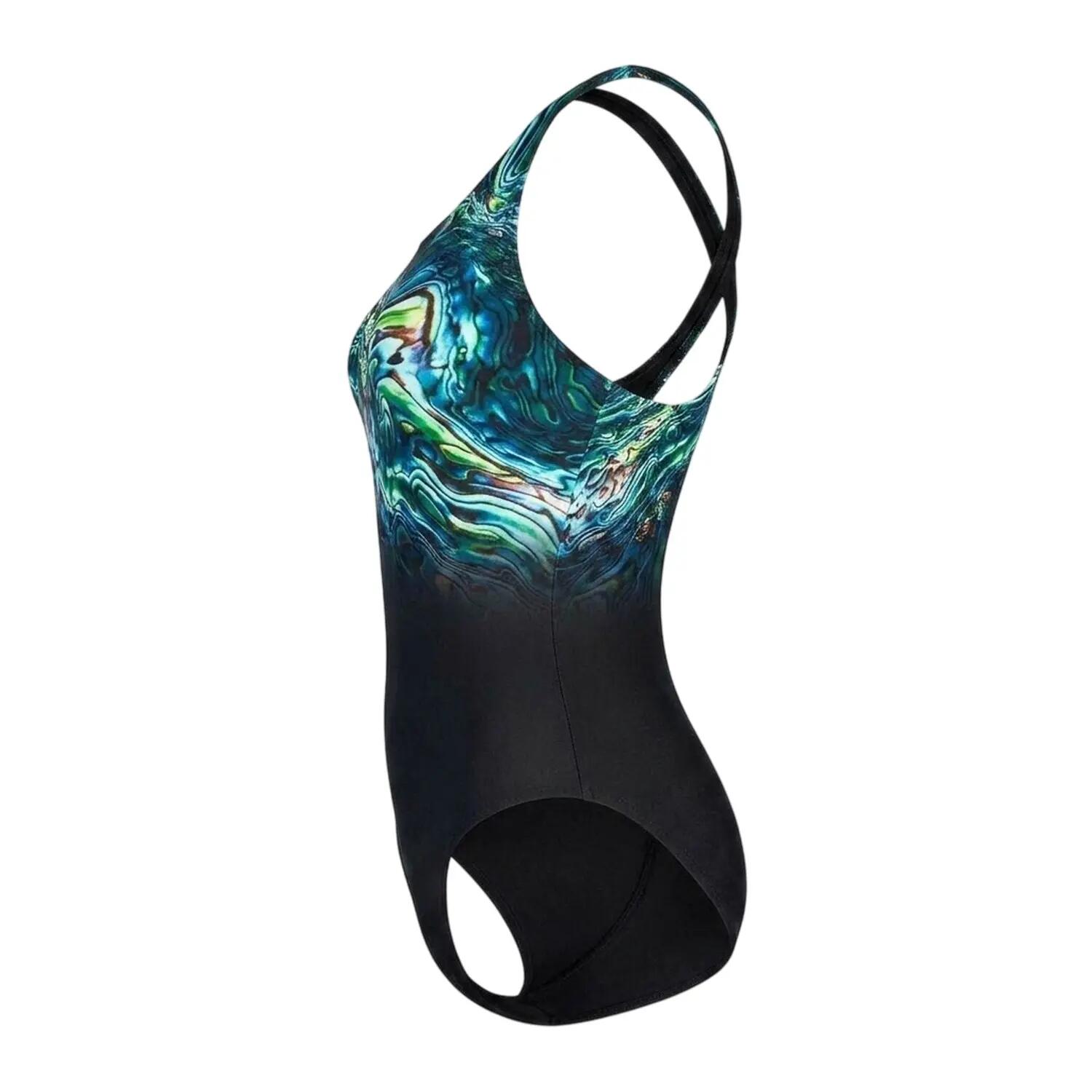 "Placement Digital" Badeanzug für Damen Schwarz/Blau 2/3