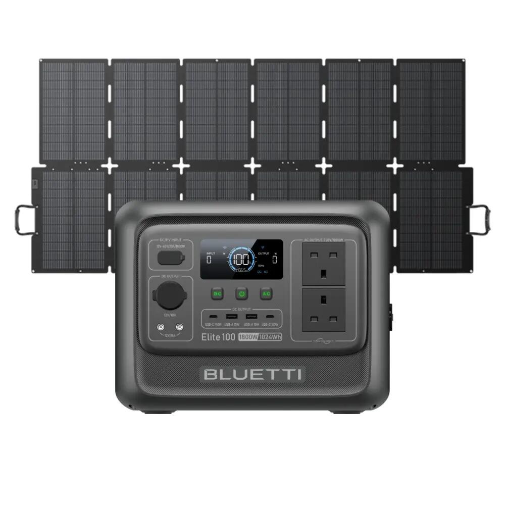 Elite 100 V2 BLUETTI Solar Generator + 500W Solar Panel 1024Wh for Emergencies