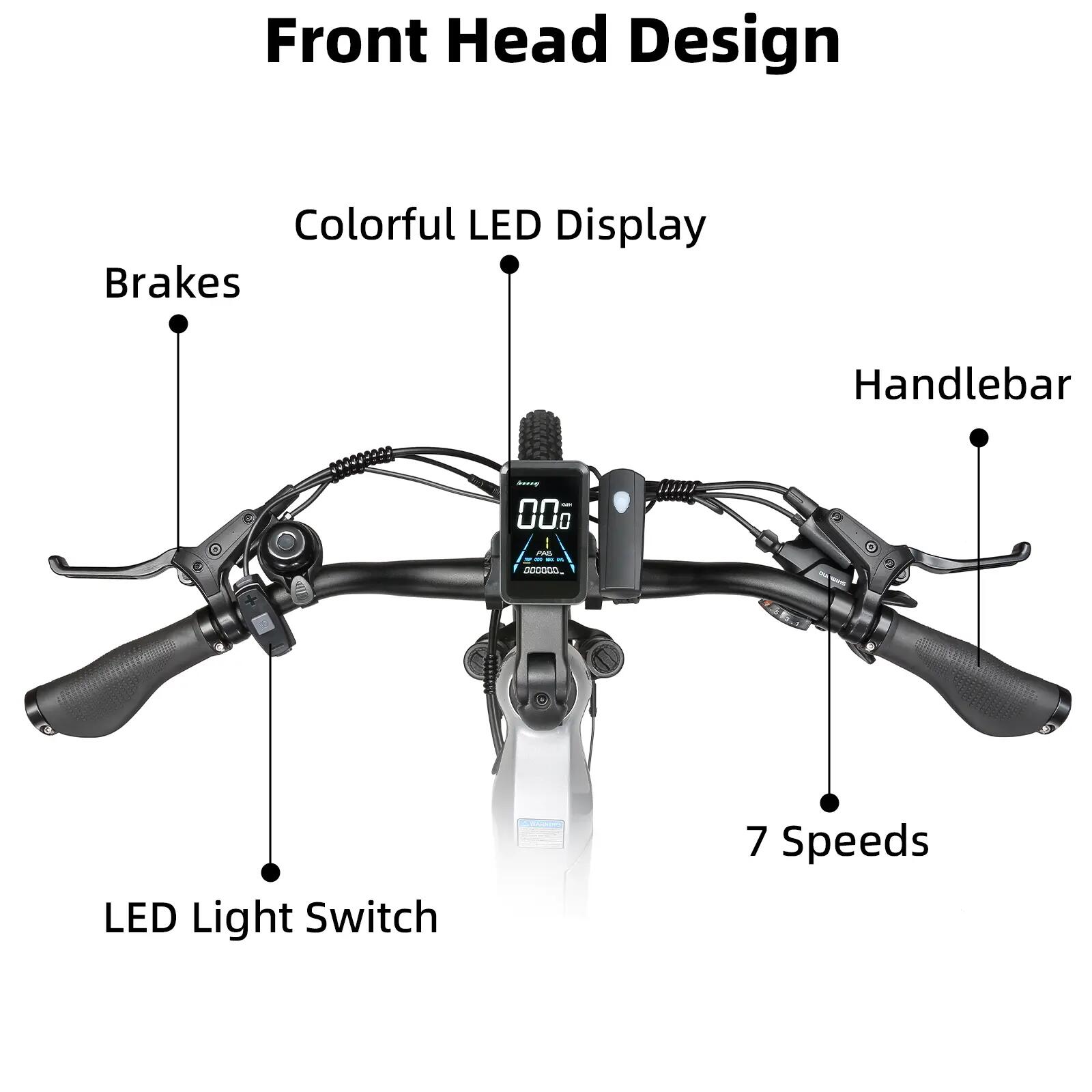 Elektrofahrrad für Erwachsene TTGO E-SUVO, 250W-Motor, 48V 15Ah-Akku 7/8