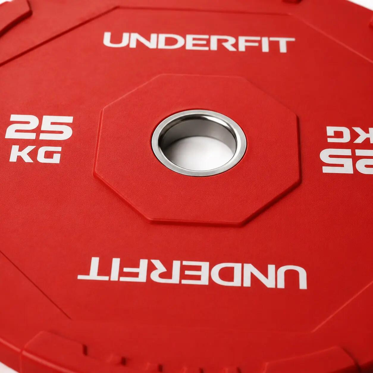 Obciążenie olimpijskie bumper 10 kg UNDERFIT Interlock 4/5