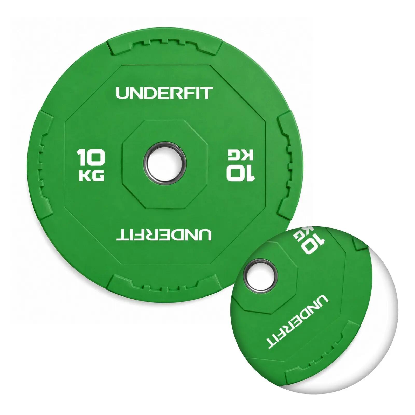 Obciążenie olimpijskie bumper 10 kg UNDERFIT Interlock 3/5