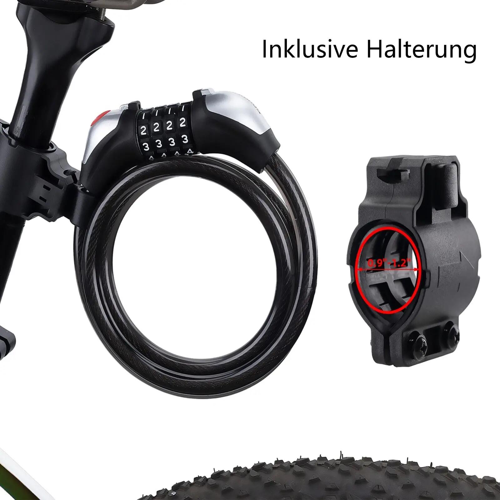 ROCKBROS Fahrradschloss 4-Digit Zahlenschloss Kabelschloss 3/7