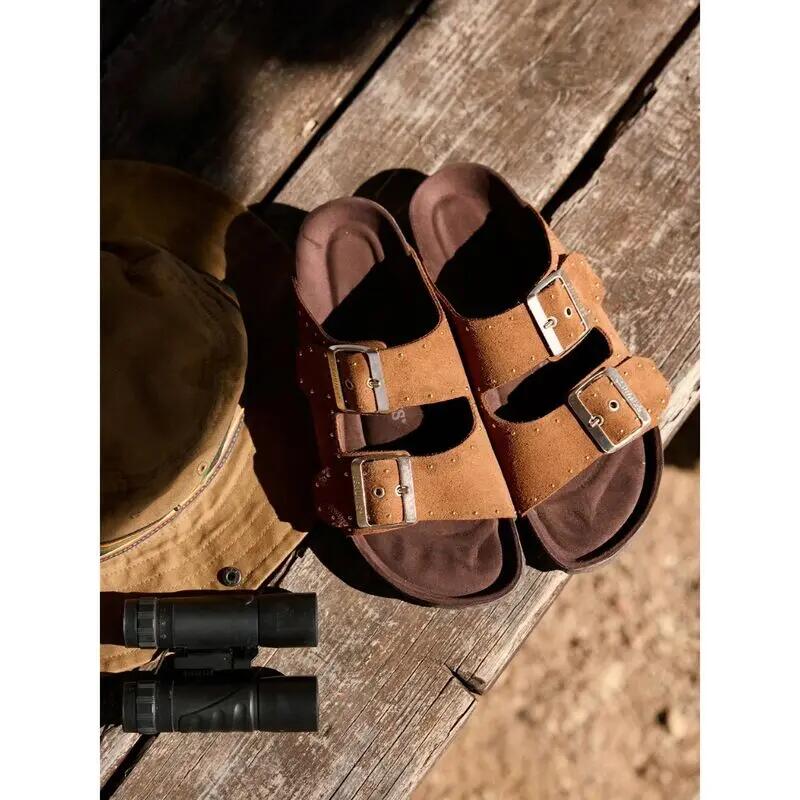 Sandales pour femme Genuins Honolulu plomb amande marron. 3/5