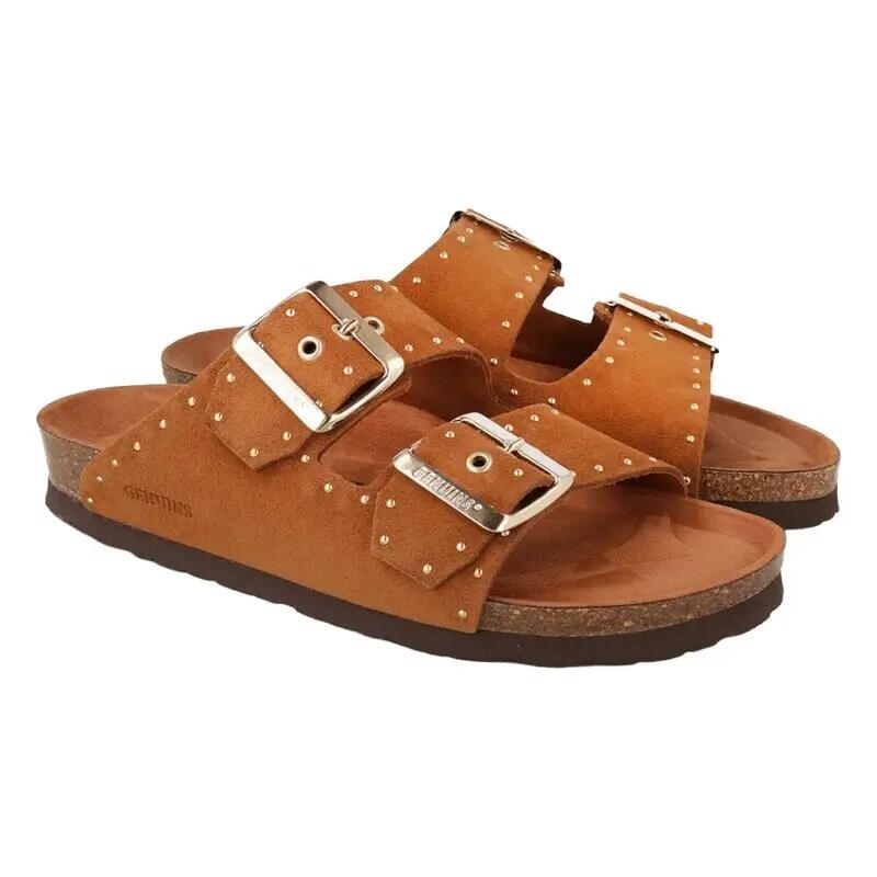 Sandales pour femme Genuins Honolulu plomb amande marron. 2/5