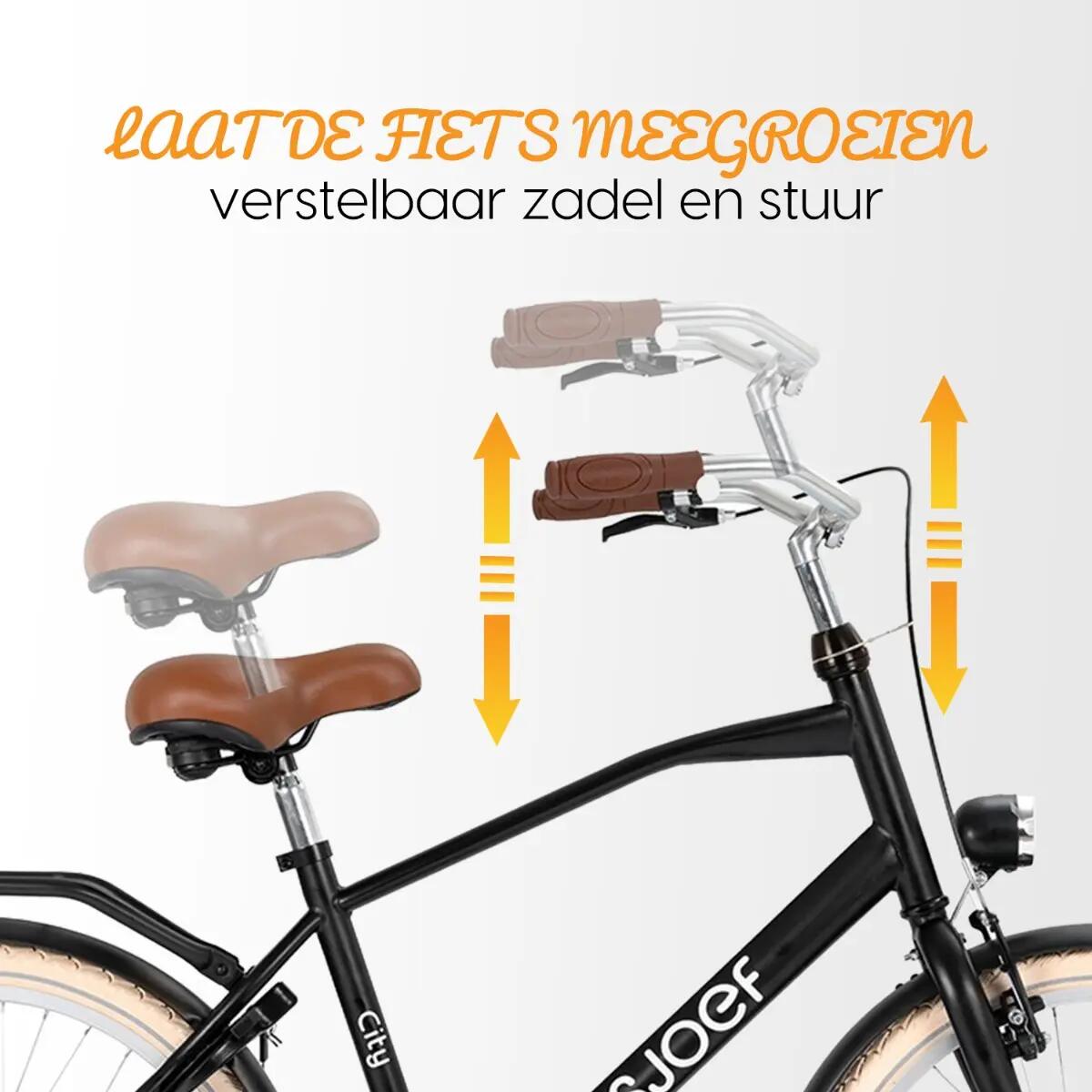 SJOEF City Jongensfiets 26 inch - Mat Zwart 3/7