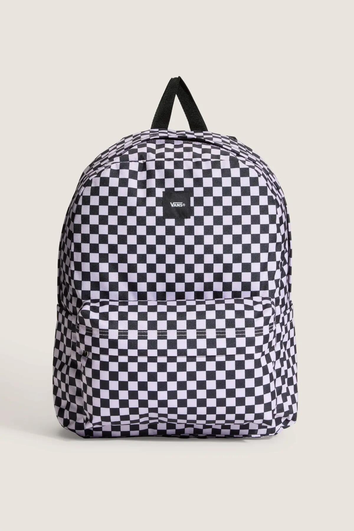 Mochila Vans De Cuadros Negro y Rosa Old Skool Check Pale Peta - Diseño Icónico 4/5