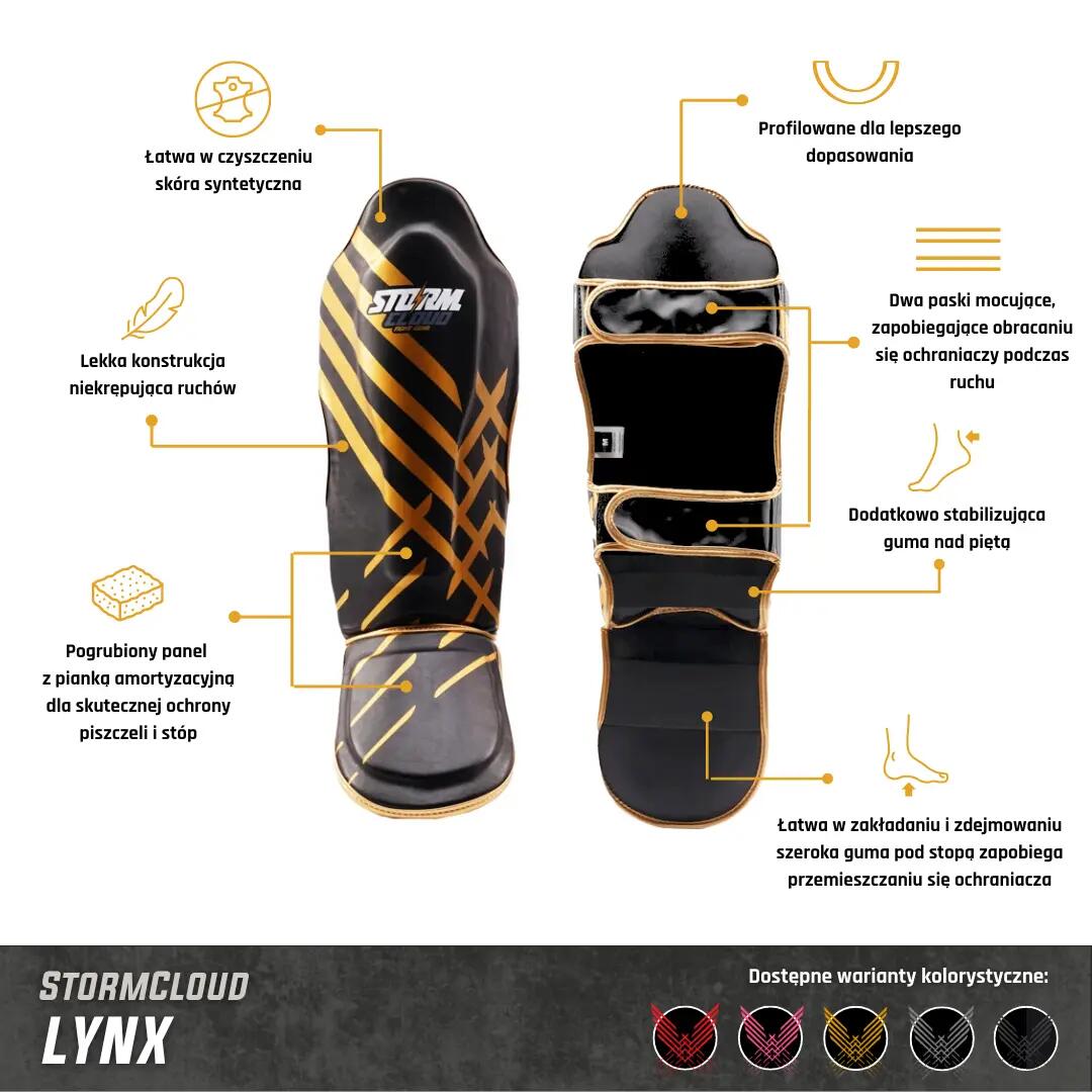 Caneleiras StormCloud Lynx Kids, Preto/Cinza, Tamanho Júnior G 2/7