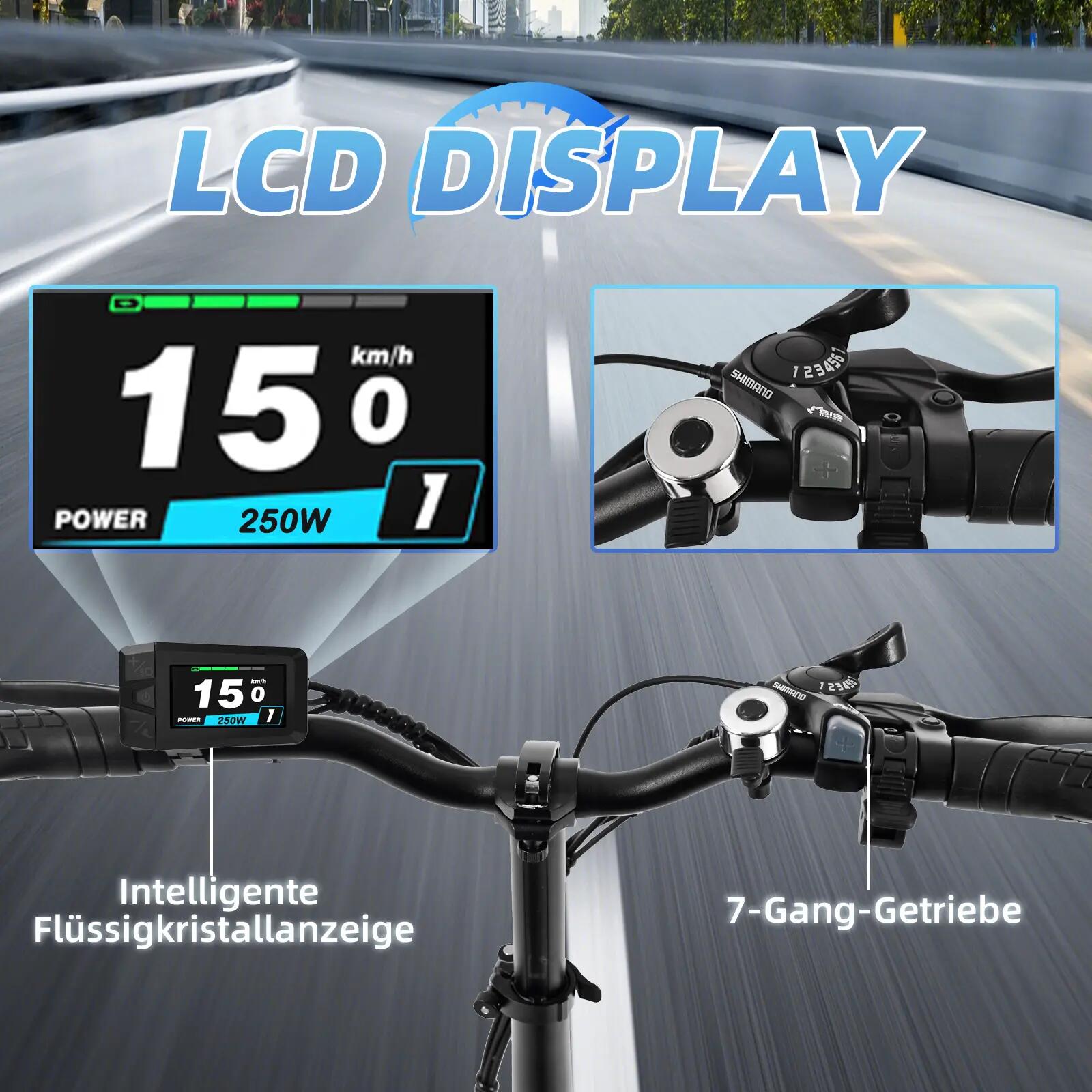 Bicicletta Elettrica Urbana K7 Motore 250W, Pneumatico 20 Pollici, Batteria 36V 10/10