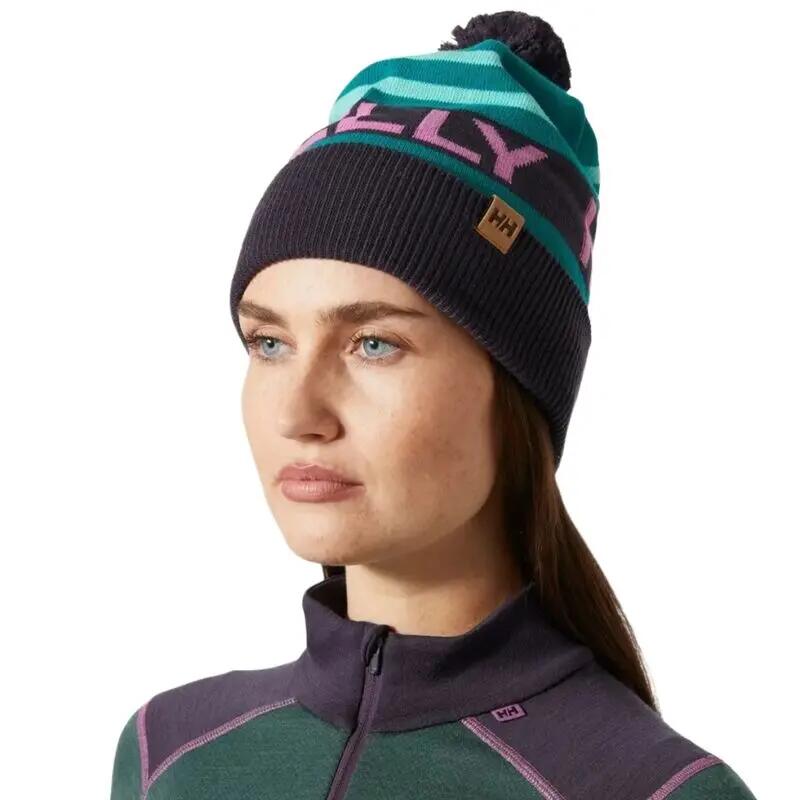Gorro Multicolor Helly Hansen Ridgeline Beanie Signal Green con Pompón de Estil 2/4