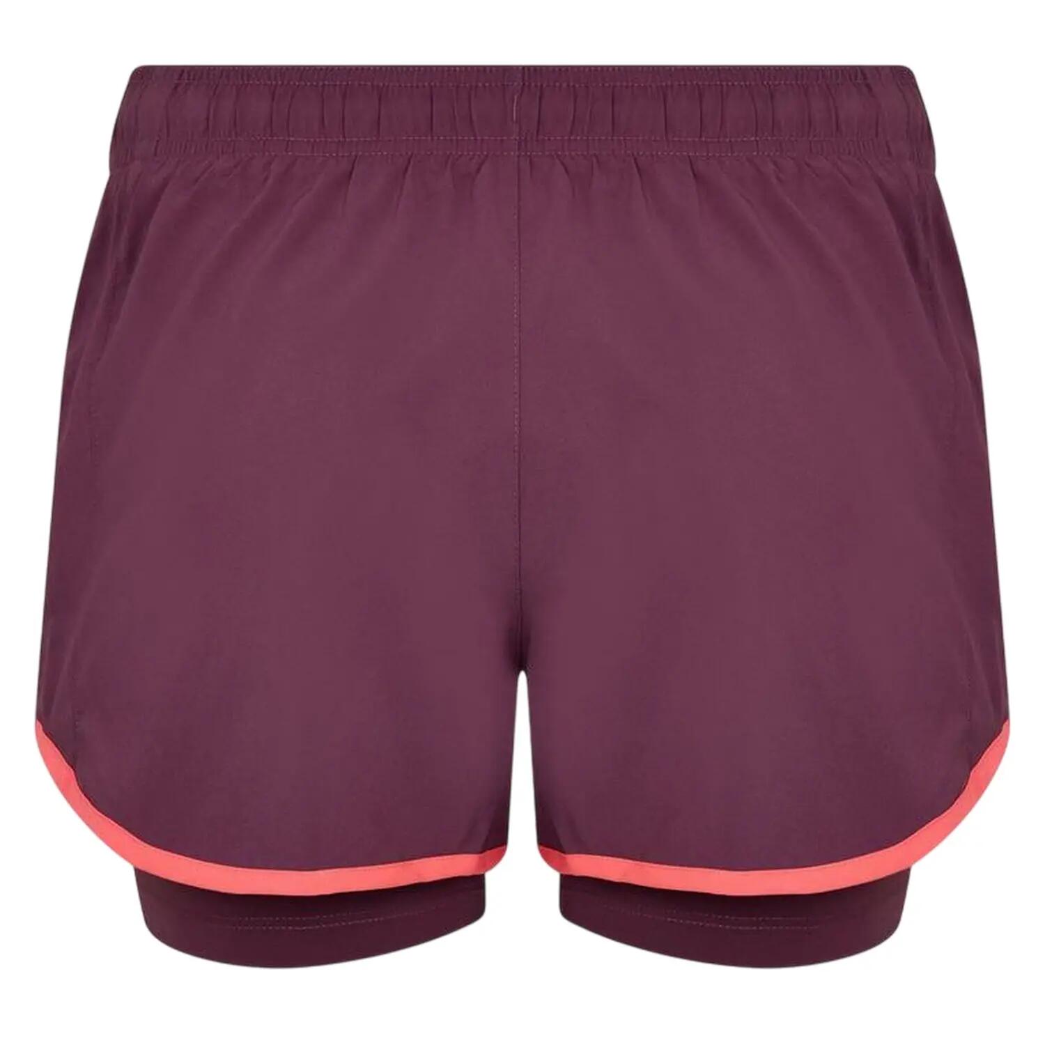 Short De Course Femme (Mauve / Corail) 2/2