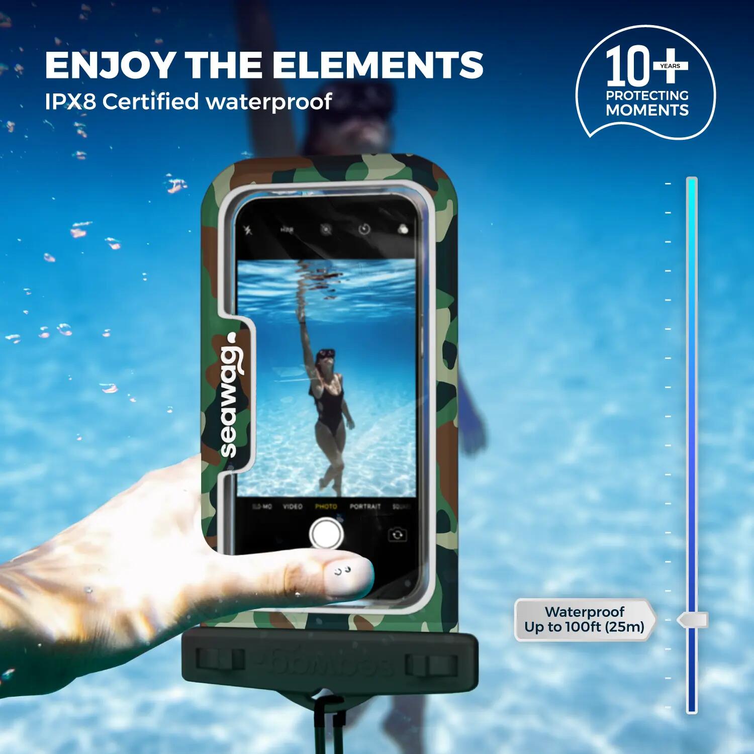 Bolsa impermeável para telemóvel Camo IPX8 – Caça & Pesca 10/15