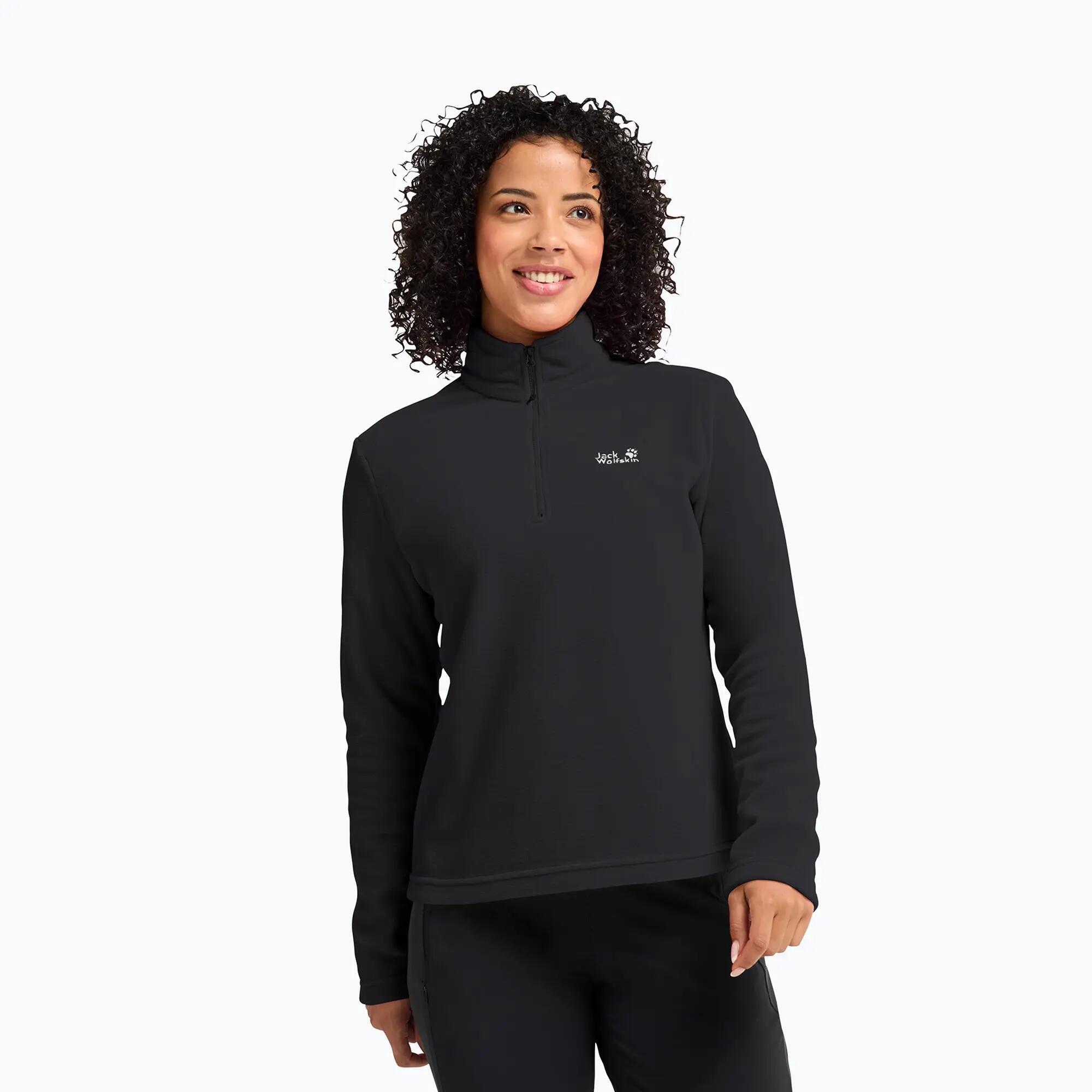 Casaco polar feminino Jack Wolfskin Taunus 100 com meio zíper 1/7