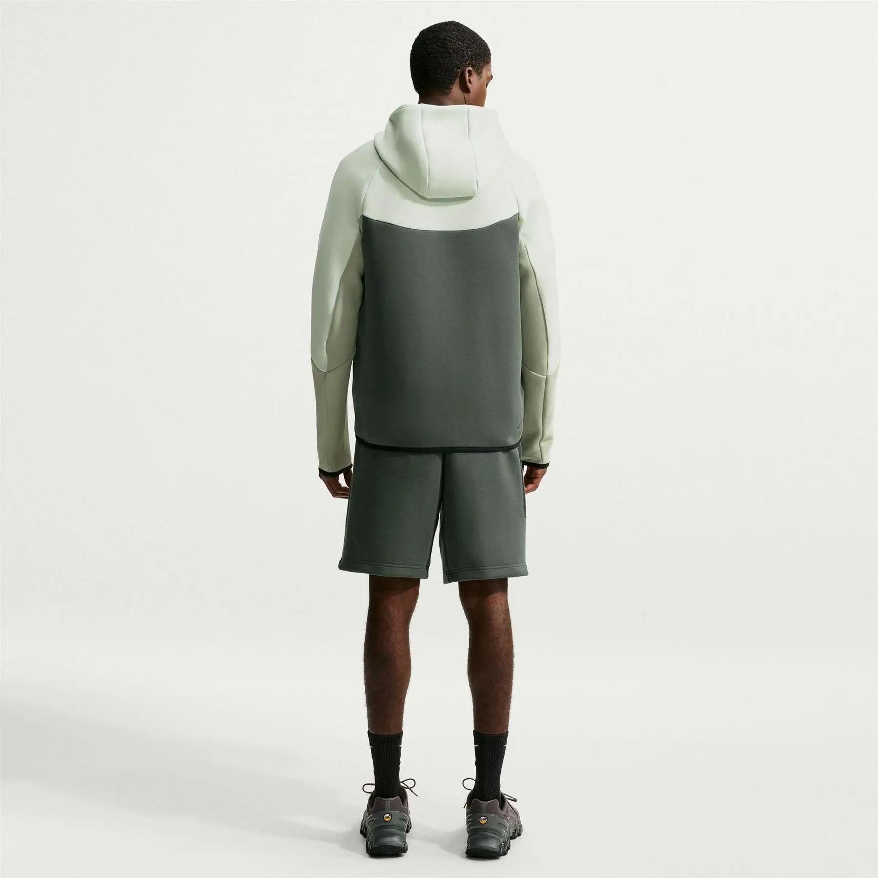 Mens Tech Chevron Full Zip Hoodie (Camo Green/Jade Green) 5/6