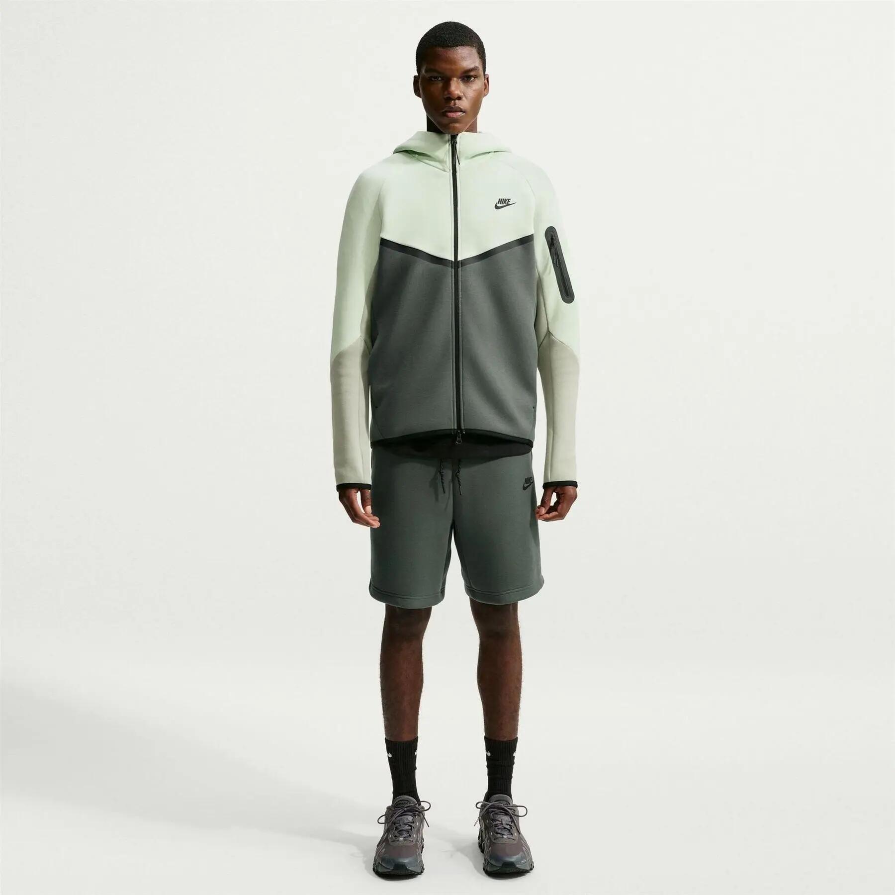 Mens Tech Chevron Full Zip Hoodie (Camo Green/Jade Green) 4/6