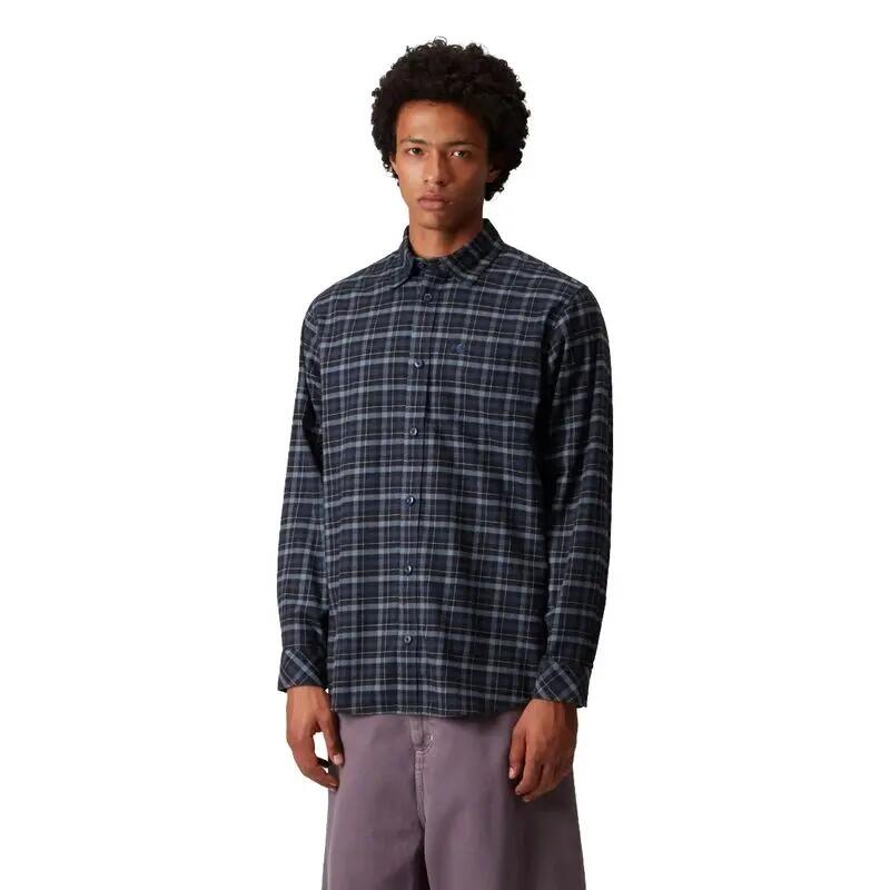 Camisa Azul de Cuadros Carhartt Widmark Shirt Widmark Check, Jupiter de Corte H 3/5