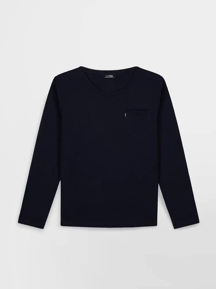 T-shirt long - Homme - Col rond - KYSONLON - Bleu marine 5/5