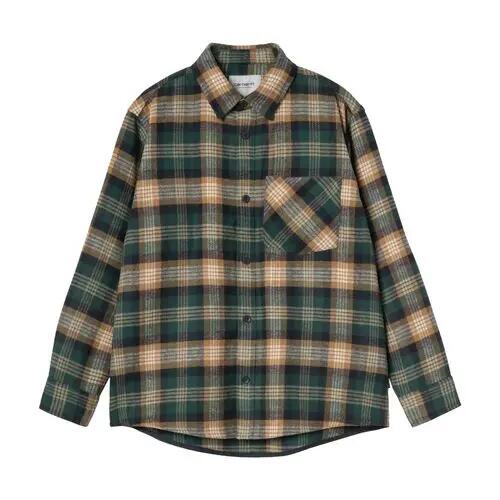 Camisa de Cuadros Carhartt Dern Shirt Dern Check, Hamilton Brown de Corte Holga 5/5