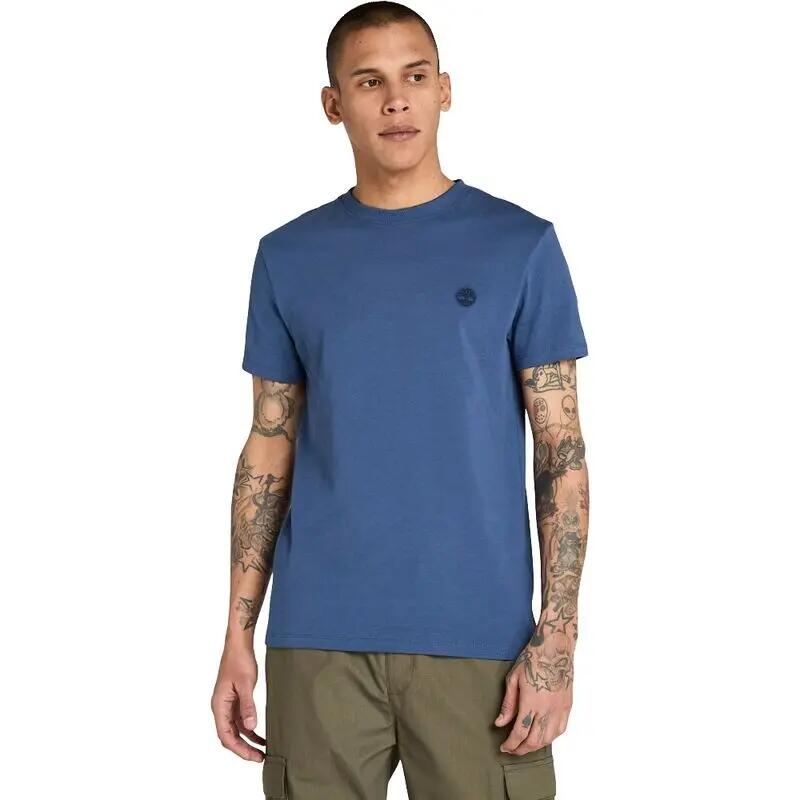 Camiseta Azul Timberland Dunstan River Short Sleeve Tee Dark Blue Diseño Modern 3/5