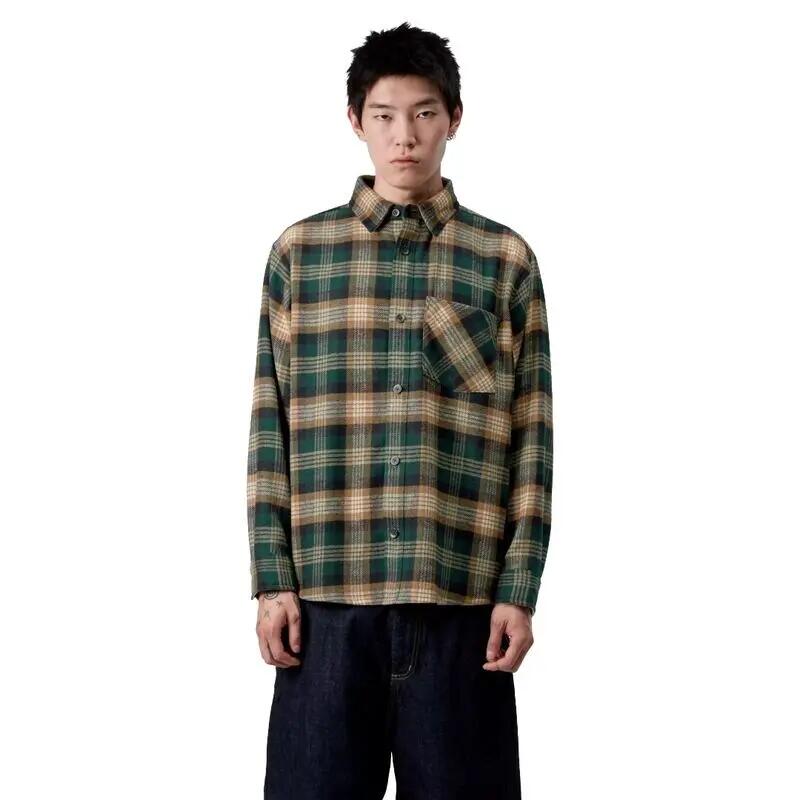 Camisa de Cuadros Carhartt Dern Shirt Dern Check, Hamilton Brown de Corte Holga 3/5