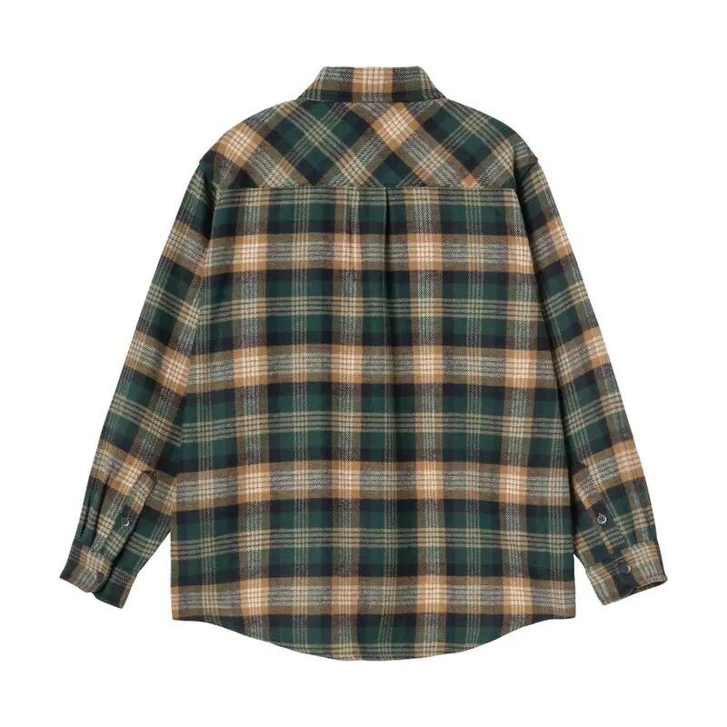 Camisa de Cuadros Carhartt Dern Shirt Dern Check, Hamilton Brown de Corte Holga 2/5