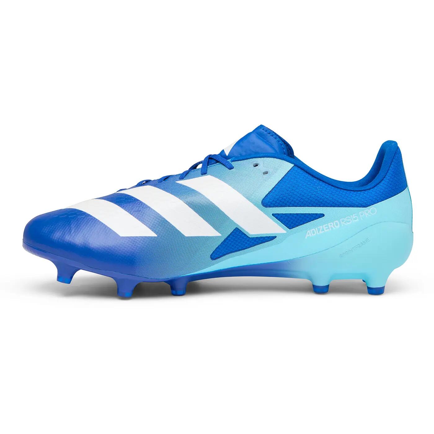 Botas de rugby Adidas Adizero RS15 Pro FG azul rey y azul cielo 3/7
