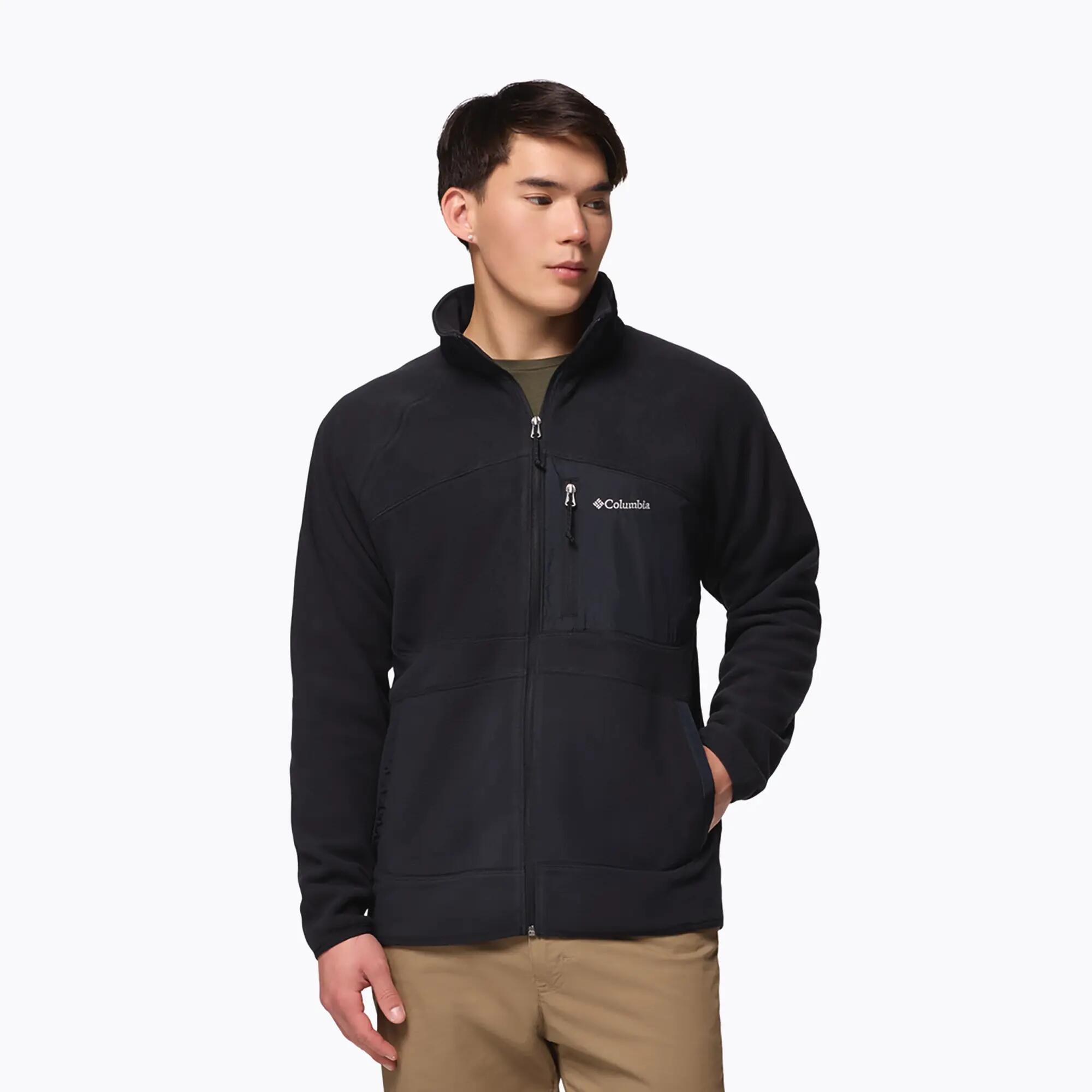 Casaco polar masculino Columbia Fast Trek Overlay com zíper completo 5/7