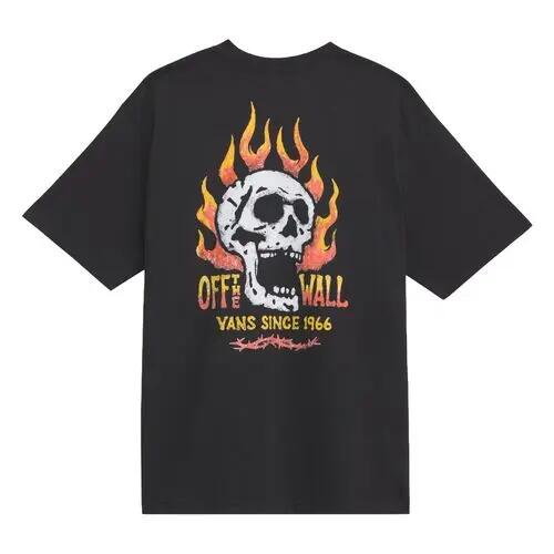Camiseta Negra Vans Off The Wall Fever T-Shirt Black de Corte Holgado y Estilo 5/5
