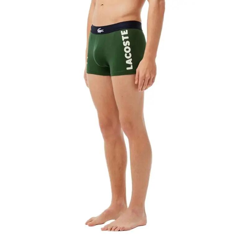 Pack 3 Calzoncillos Lacoste Stretch Cotton Logo Verde Blanco Azul Marino Cómodo 4/5