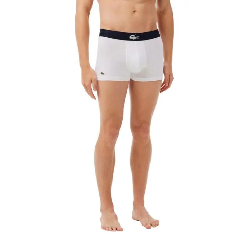 Pack 3 Calzoncillos Lacoste Stretch Cotton Logo Verde Blanco Azul Marino Cómodo 3/5