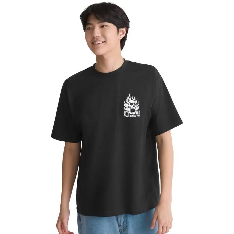 Camiseta Negra Vans Off The Wall Fever T-Shirt Black de Corte Holgado y Estilo 3/5