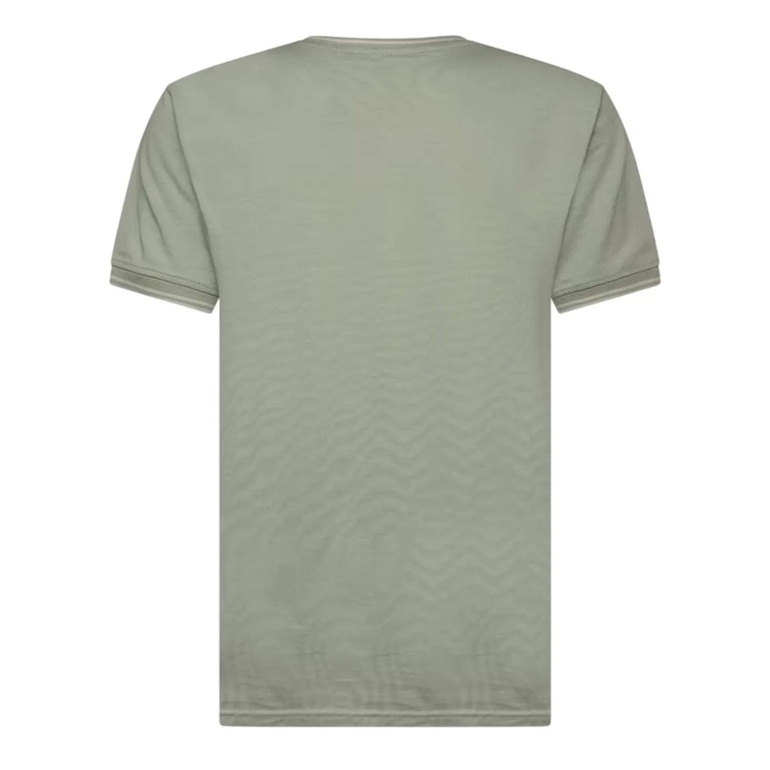 Maglietta Strisce A Contrasto Uomo Crosshatch Preece Oliva Chiaro 3/3