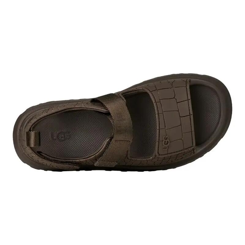 Sandalias Marrones UGG GoldenGlow Embossed Dense Smoke con Estampado de Cocodri 3/4